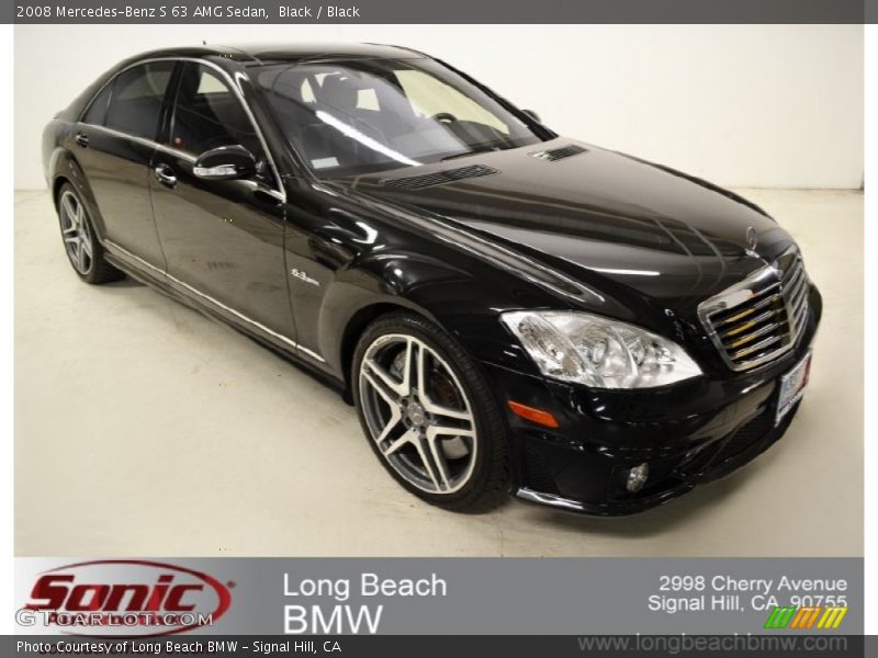 Black / Black 2008 Mercedes-Benz S 63 AMG Sedan