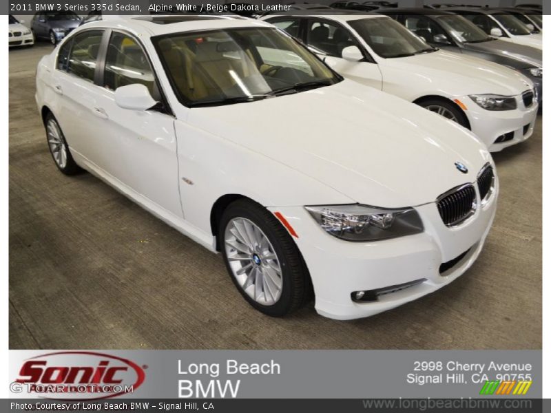 Alpine White / Beige Dakota Leather 2011 BMW 3 Series 335d Sedan
