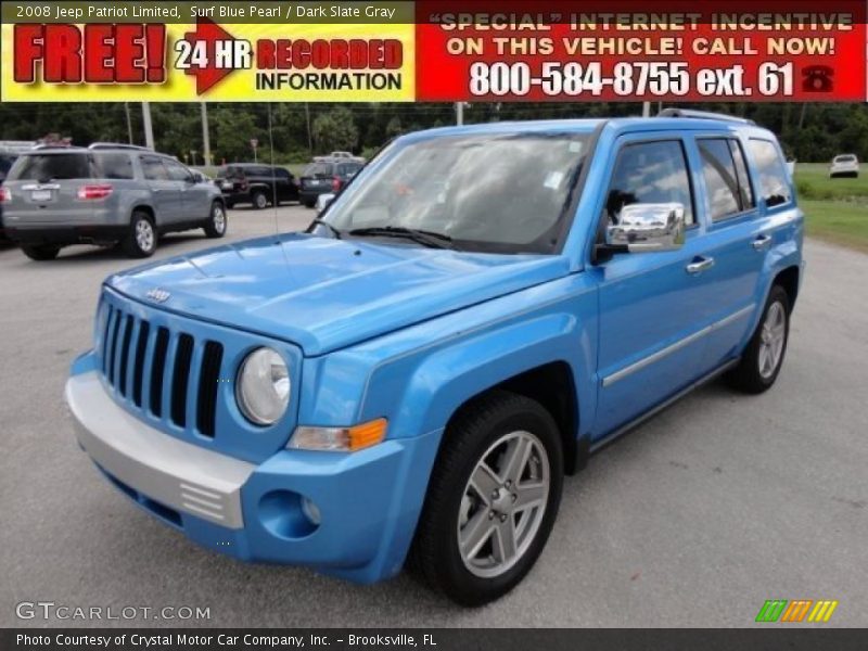 Surf Blue Pearl / Dark Slate Gray 2008 Jeep Patriot Limited