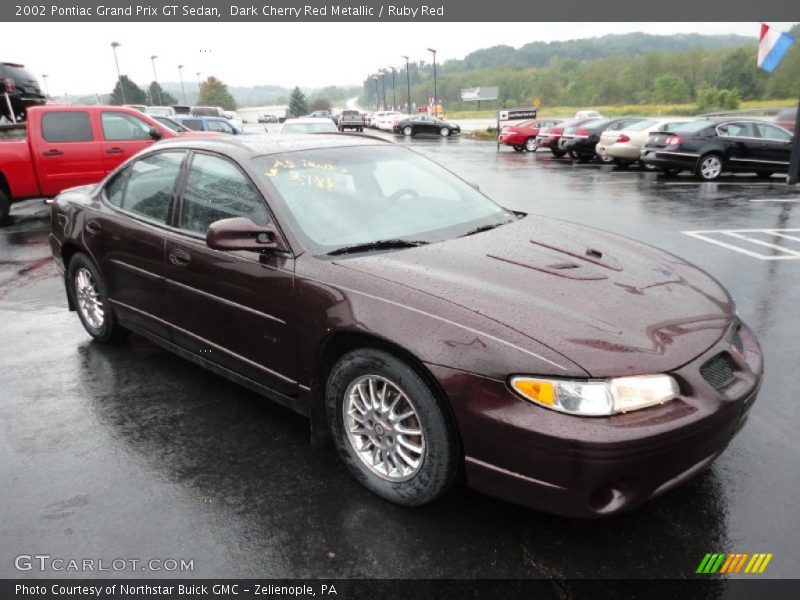 Dark Cherry Red Metallic / Ruby Red 2002 Pontiac Grand Prix GT Sedan