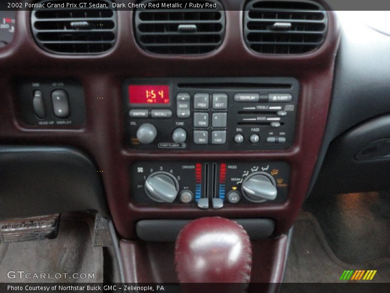 Dark Cherry Red Metallic / Ruby Red 2002 Pontiac Grand Prix GT Sedan