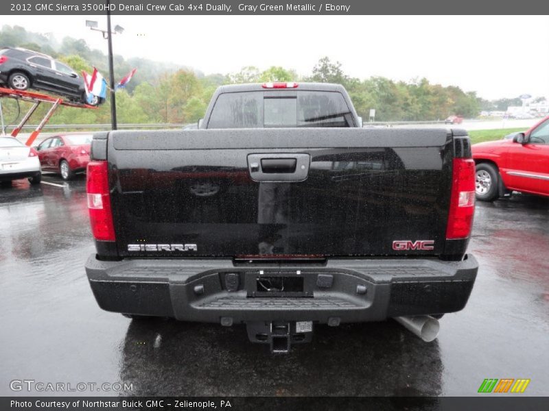 Gray Green Metallic / Ebony 2012 GMC Sierra 3500HD Denali Crew Cab 4x4 Dually