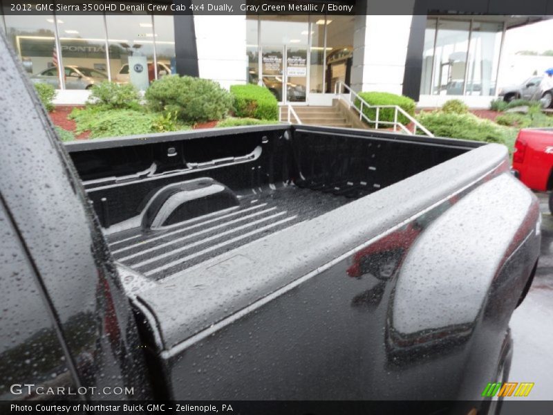 Gray Green Metallic / Ebony 2012 GMC Sierra 3500HD Denali Crew Cab 4x4 Dually