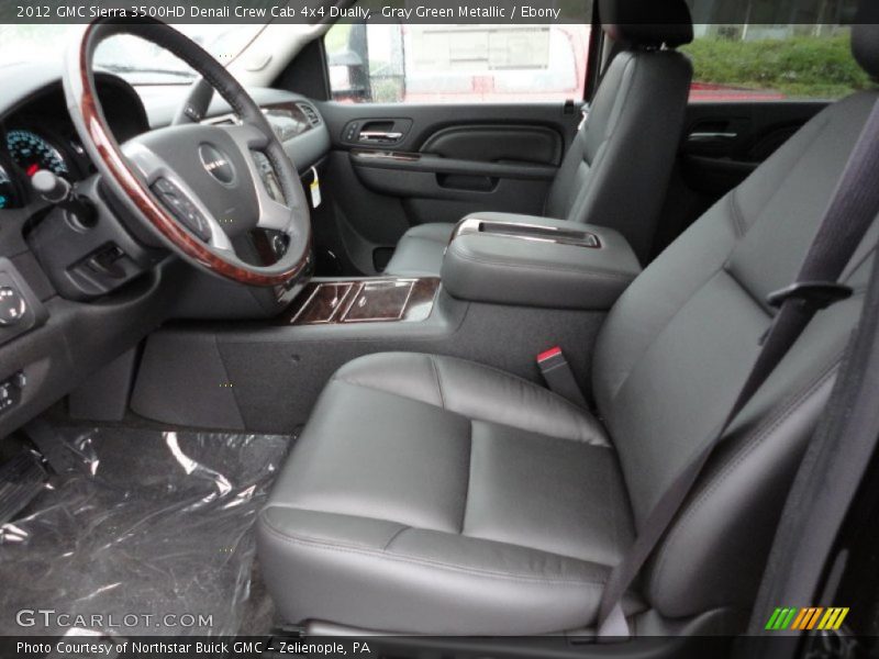 Gray Green Metallic / Ebony 2012 GMC Sierra 3500HD Denali Crew Cab 4x4 Dually