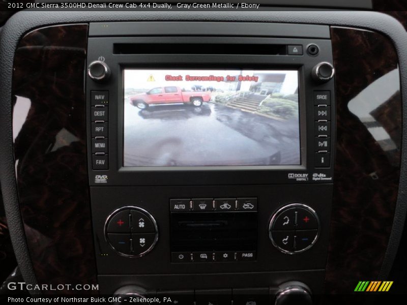 Gray Green Metallic / Ebony 2012 GMC Sierra 3500HD Denali Crew Cab 4x4 Dually