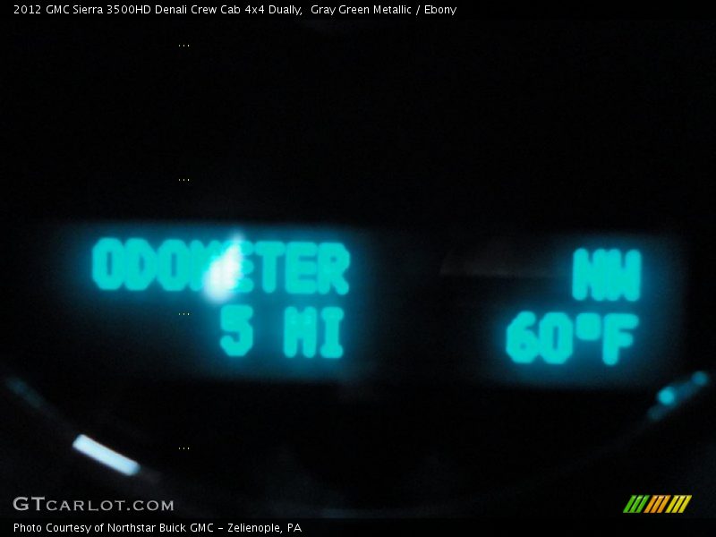 Gray Green Metallic / Ebony 2012 GMC Sierra 3500HD Denali Crew Cab 4x4 Dually