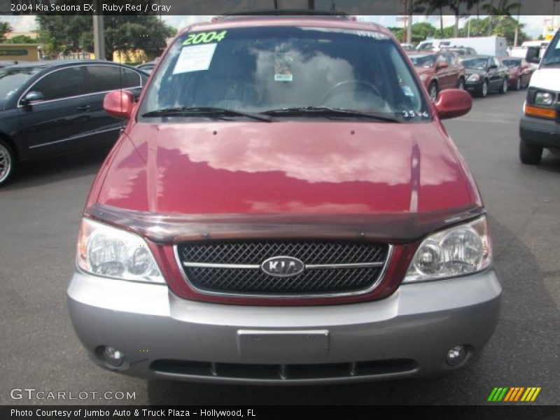 Ruby Red / Gray 2004 Kia Sedona EX