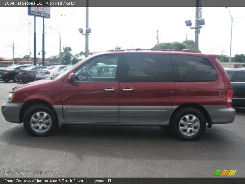 Ruby Red / Gray 2004 Kia Sedona EX