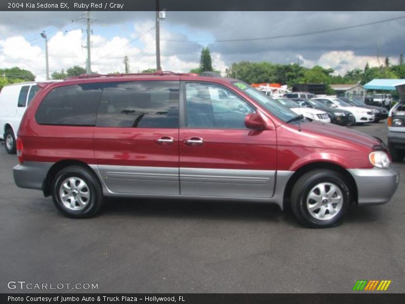 Ruby Red / Gray 2004 Kia Sedona EX
