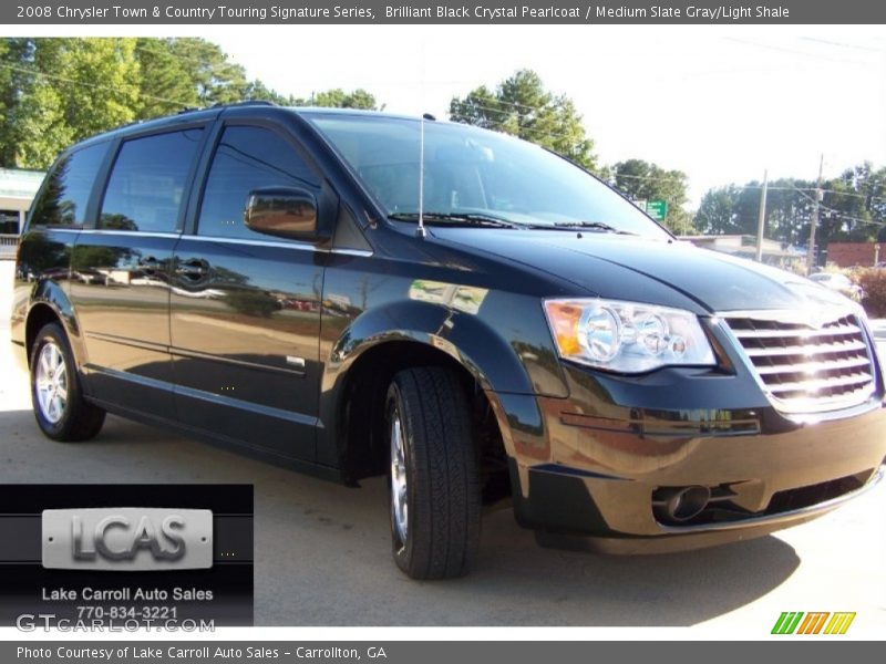 Brilliant Black Crystal Pearlcoat / Medium Slate Gray/Light Shale 2008 Chrysler Town & Country Touring Signature Series