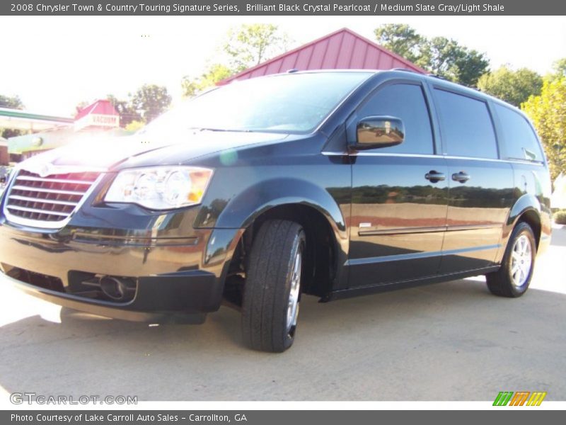Brilliant Black Crystal Pearlcoat / Medium Slate Gray/Light Shale 2008 Chrysler Town & Country Touring Signature Series