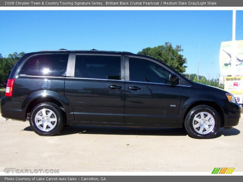 Brilliant Black Crystal Pearlcoat / Medium Slate Gray/Light Shale 2008 Chrysler Town & Country Touring Signature Series