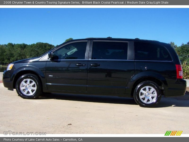 Brilliant Black Crystal Pearlcoat / Medium Slate Gray/Light Shale 2008 Chrysler Town & Country Touring Signature Series