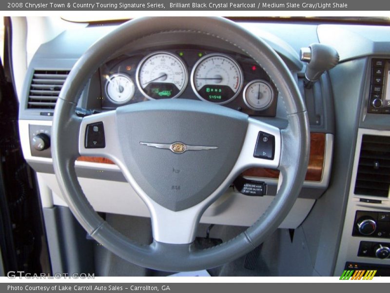 Brilliant Black Crystal Pearlcoat / Medium Slate Gray/Light Shale 2008 Chrysler Town & Country Touring Signature Series