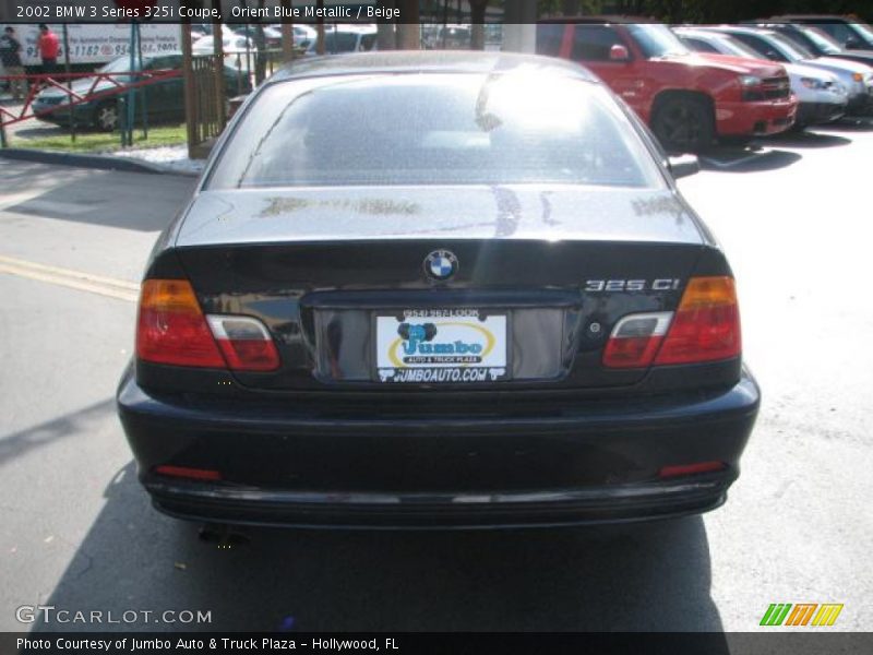 Orient Blue Metallic / Beige 2002 BMW 3 Series 325i Coupe