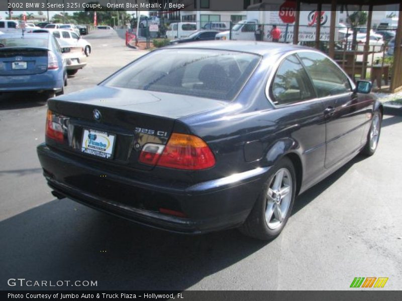 Orient Blue Metallic / Beige 2002 BMW 3 Series 325i Coupe
