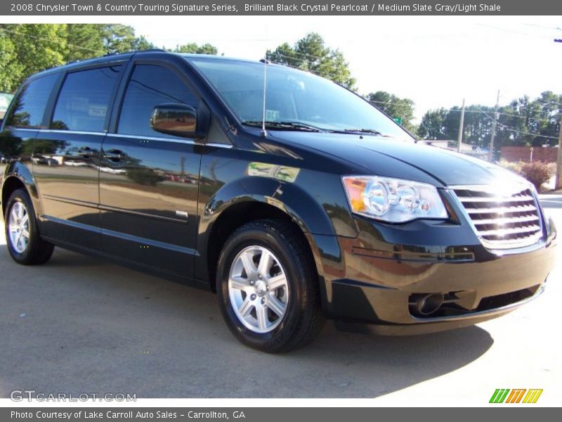 Brilliant Black Crystal Pearlcoat / Medium Slate Gray/Light Shale 2008 Chrysler Town & Country Touring Signature Series