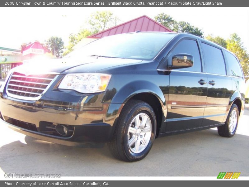 Brilliant Black Crystal Pearlcoat / Medium Slate Gray/Light Shale 2008 Chrysler Town & Country Touring Signature Series