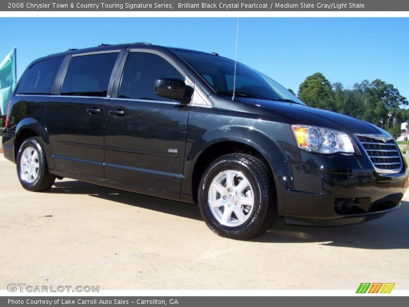 Brilliant Black Crystal Pearlcoat / Medium Slate Gray/Light Shale 2008 Chrysler Town & Country Touring Signature Series