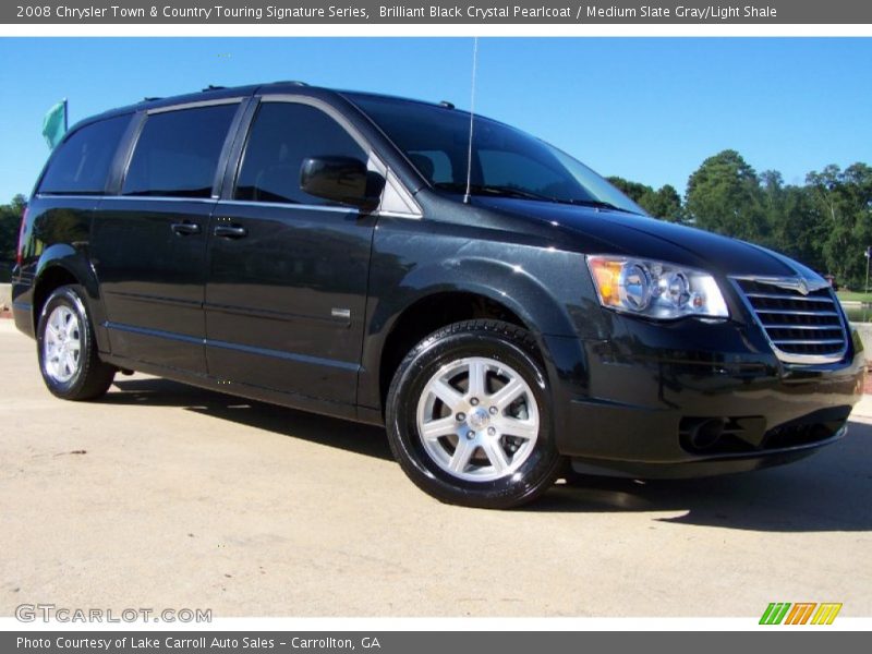 Brilliant Black Crystal Pearlcoat / Medium Slate Gray/Light Shale 2008 Chrysler Town & Country Touring Signature Series