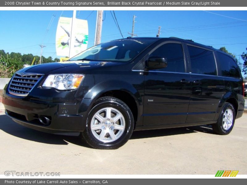 Brilliant Black Crystal Pearlcoat / Medium Slate Gray/Light Shale 2008 Chrysler Town & Country Touring Signature Series