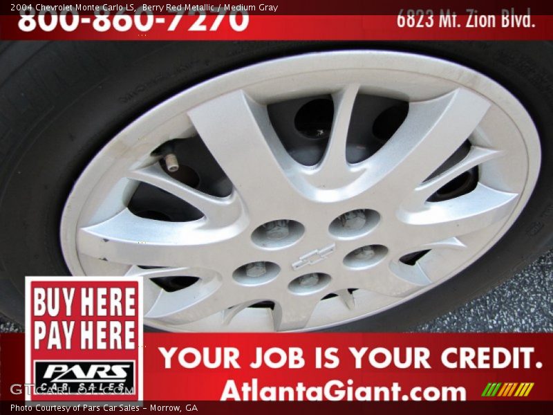 Berry Red Metallic / Medium Gray 2004 Chevrolet Monte Carlo LS