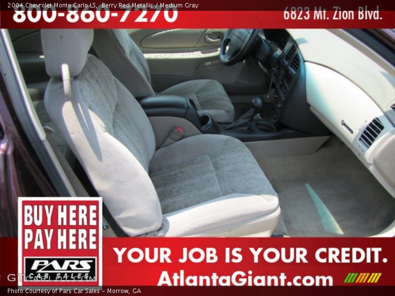 Berry Red Metallic / Medium Gray 2004 Chevrolet Monte Carlo LS