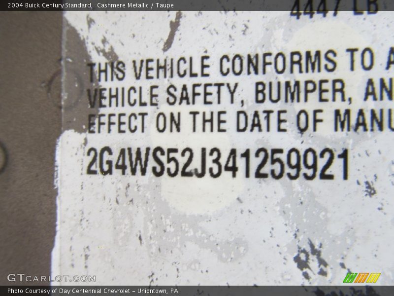 Cashmere Metallic / Taupe 2004 Buick Century Standard