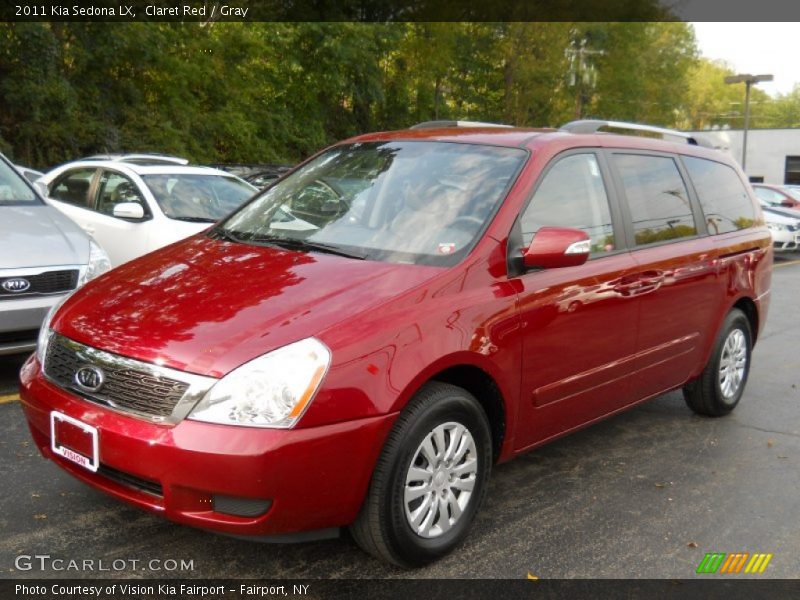 Claret Red / Gray 2011 Kia Sedona LX