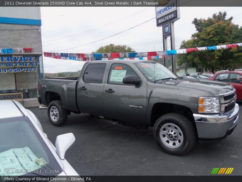 Steel Green Metallic / Dark Titanium 2011 Chevrolet Silverado 2500HD Crew Cab 4x4