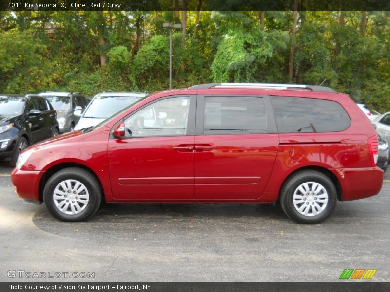 Claret Red / Gray 2011 Kia Sedona LX