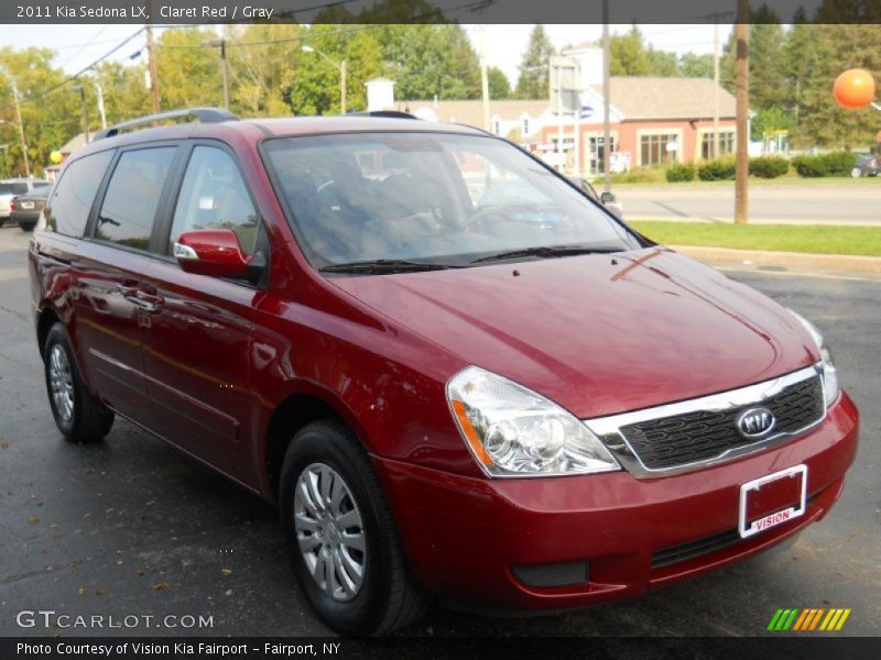 Claret Red / Gray 2011 Kia Sedona LX