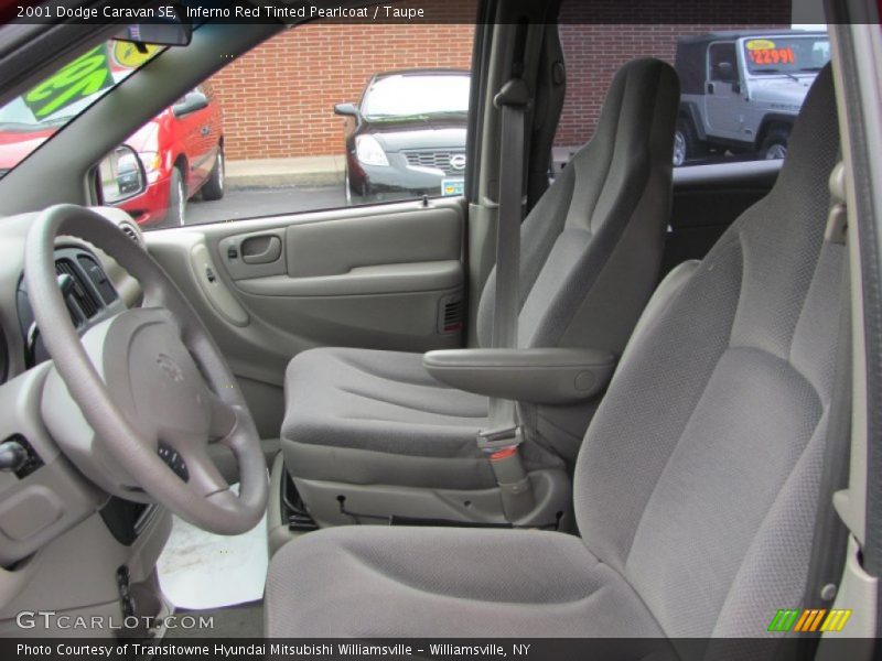 Inferno Red Tinted Pearlcoat / Taupe 2001 Dodge Caravan SE