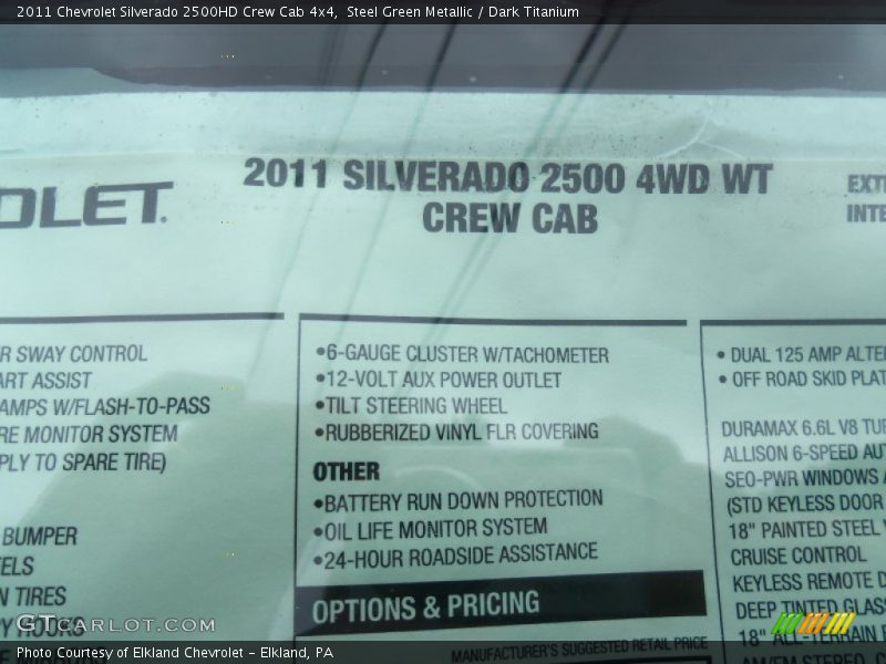  2011 Silverado 2500HD Crew Cab 4x4 Window Sticker