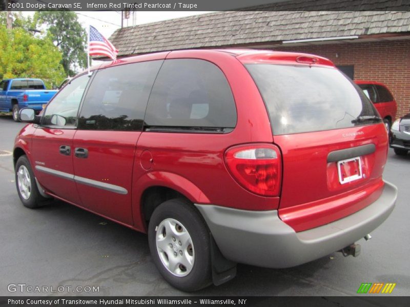 Inferno Red Tinted Pearlcoat / Taupe 2001 Dodge Caravan SE