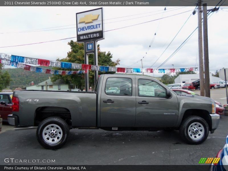 Steel Green Metallic / Dark Titanium 2011 Chevrolet Silverado 2500HD Crew Cab 4x4