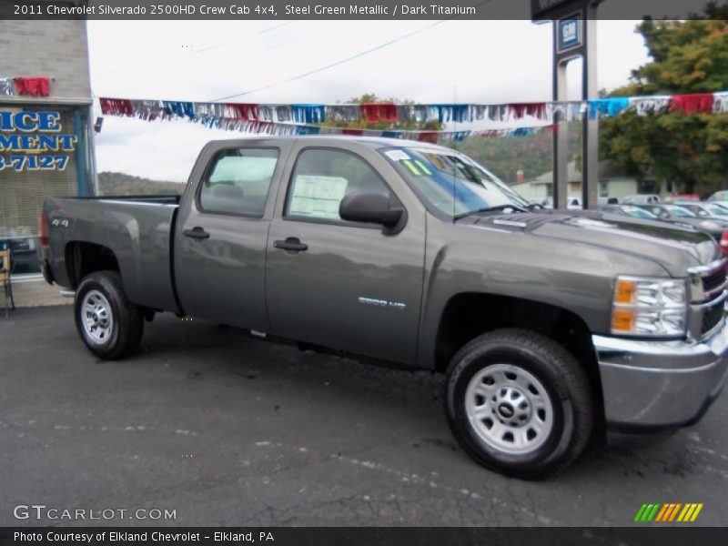 Steel Green Metallic / Dark Titanium 2011 Chevrolet Silverado 2500HD Crew Cab 4x4