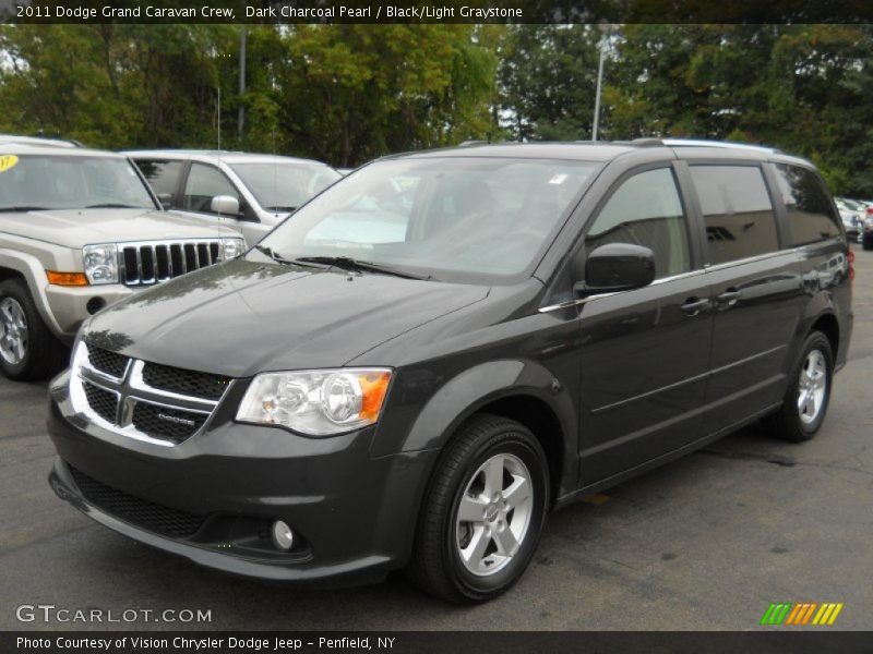 Dark Charcoal Pearl / Black/Light Graystone 2011 Dodge Grand Caravan Crew