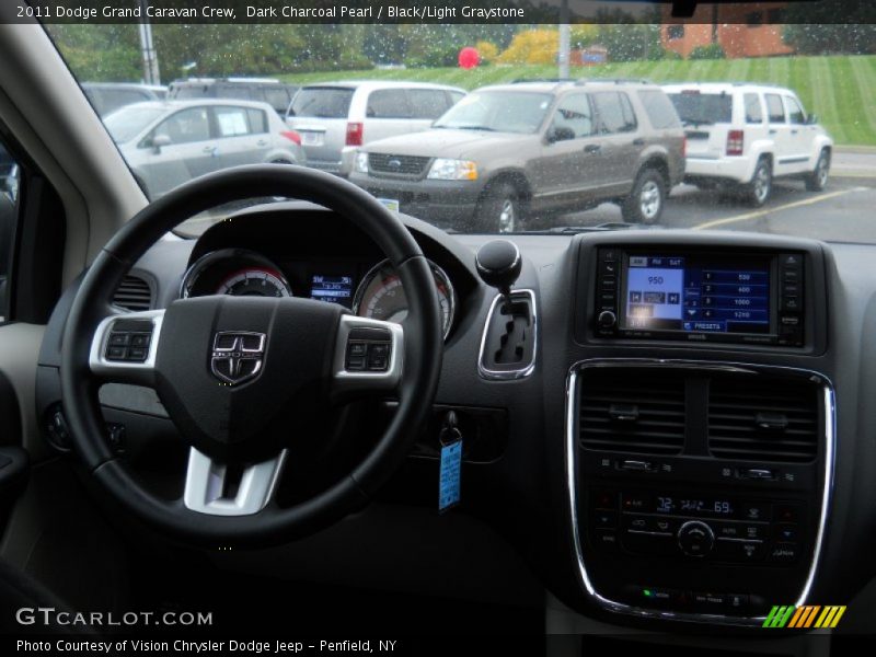 Dark Charcoal Pearl / Black/Light Graystone 2011 Dodge Grand Caravan Crew