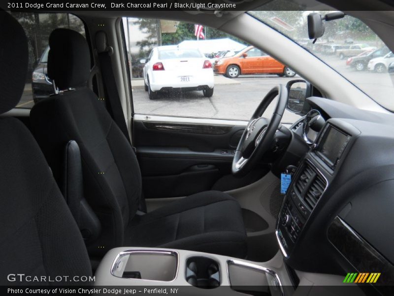 Dark Charcoal Pearl / Black/Light Graystone 2011 Dodge Grand Caravan Crew