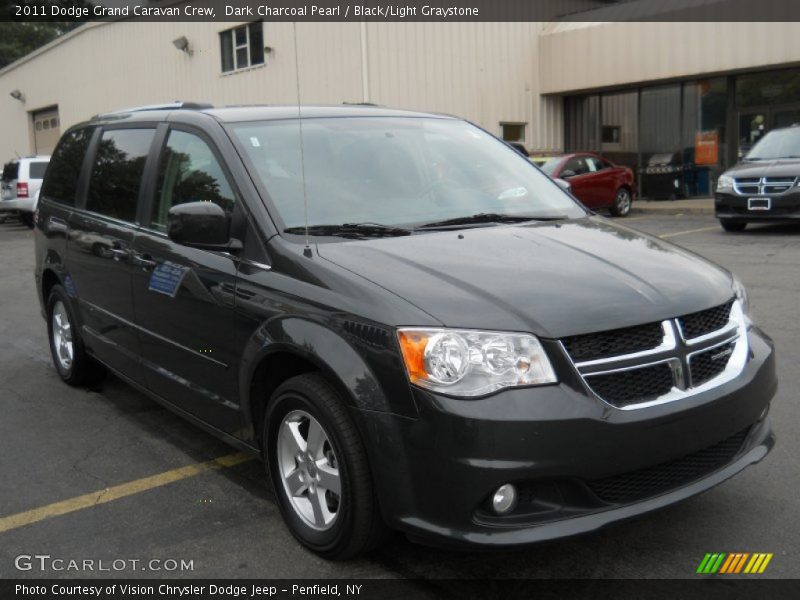 Dark Charcoal Pearl / Black/Light Graystone 2011 Dodge Grand Caravan Crew