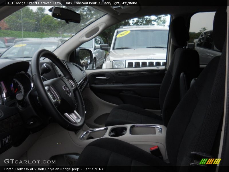 Dark Charcoal Pearl / Black/Light Graystone 2011 Dodge Grand Caravan Crew