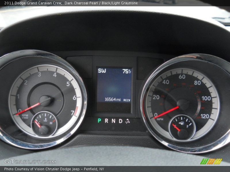 Dark Charcoal Pearl / Black/Light Graystone 2011 Dodge Grand Caravan Crew