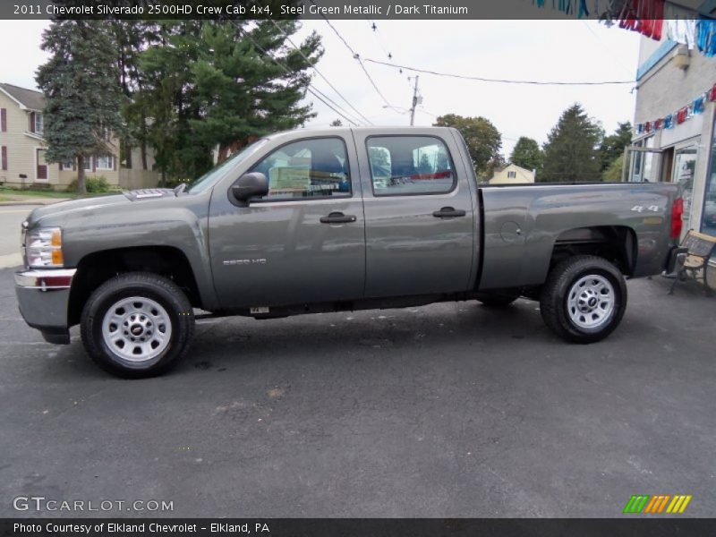 Steel Green Metallic / Dark Titanium 2011 Chevrolet Silverado 2500HD Crew Cab 4x4