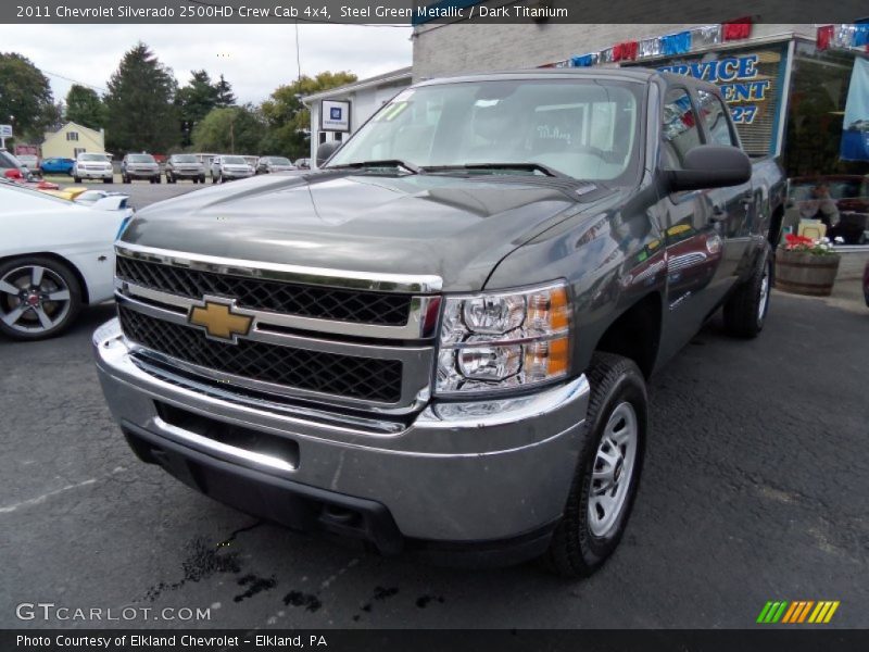 Steel Green Metallic / Dark Titanium 2011 Chevrolet Silverado 2500HD Crew Cab 4x4