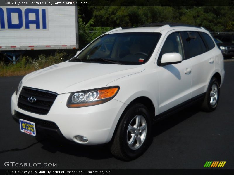 Arctic White / Beige 2007 Hyundai Santa Fe GLS