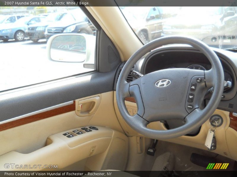 Arctic White / Beige 2007 Hyundai Santa Fe GLS