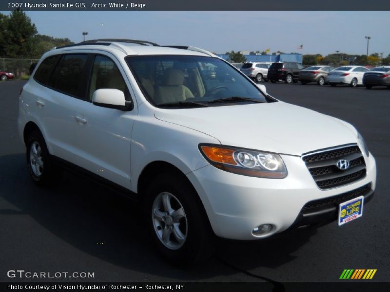 Arctic White / Beige 2007 Hyundai Santa Fe GLS