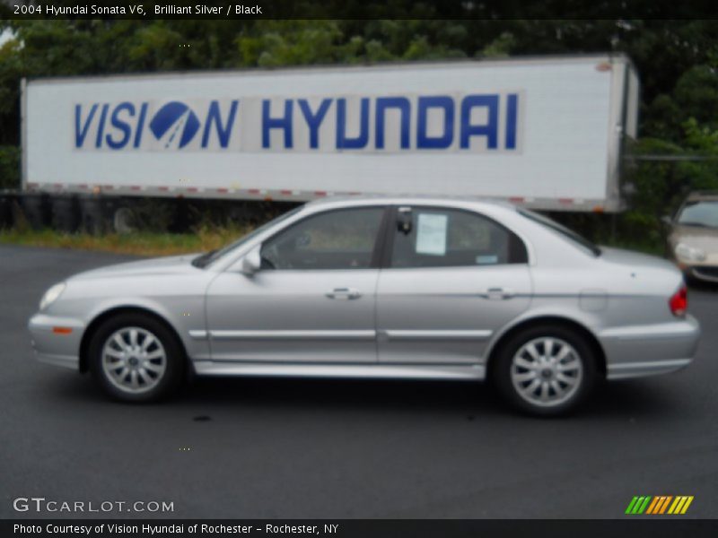 Brilliant Silver / Black 2004 Hyundai Sonata V6