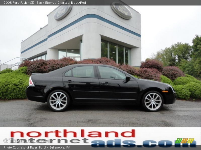 Black Ebony / Charcoal Black/Red 2008 Ford Fusion SE